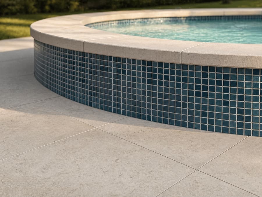 Exterior patio tile installation by The Tile Factor