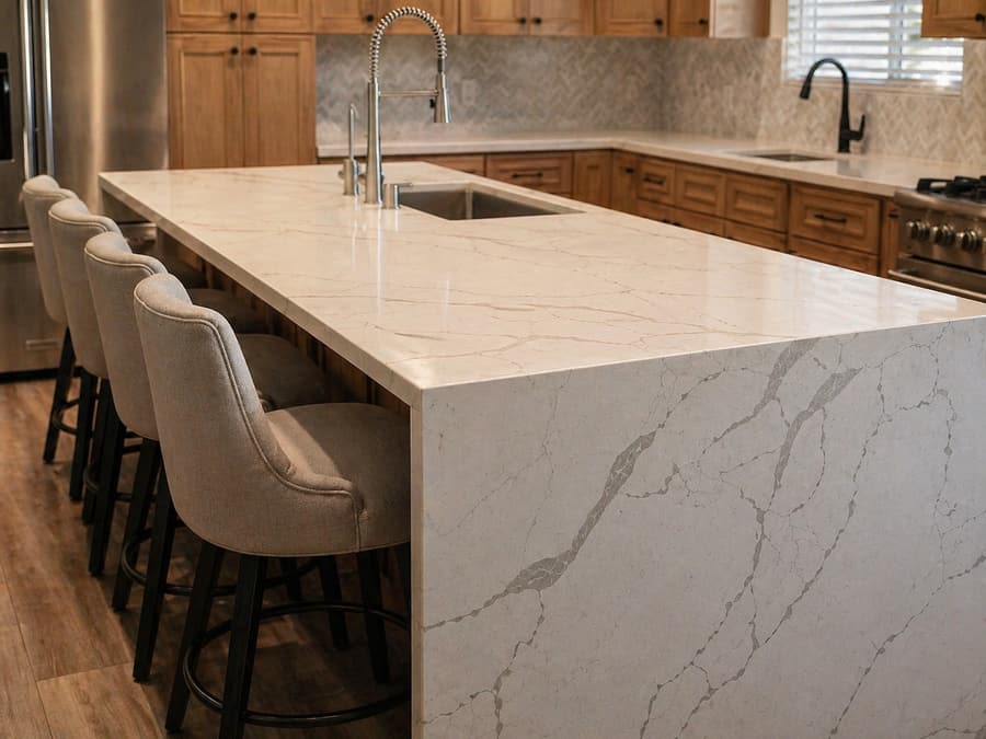 Natural stone tile installation by The Tile Factor
