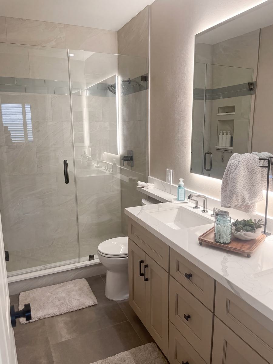 Completed bathroom remodel for Rob H.